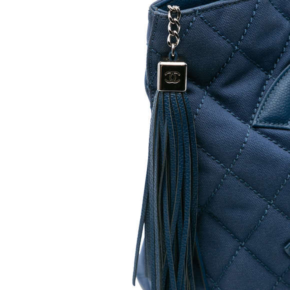 Pre-Loved Chanel Quilted Canvas and Caviar Tassel Tote - Picture 7 of 9